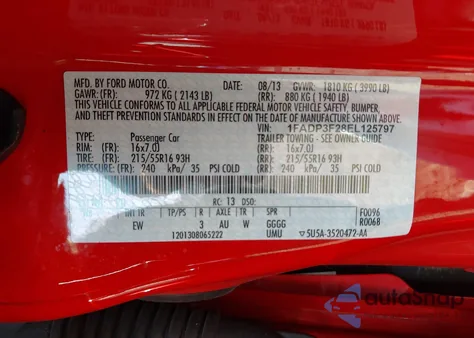 2014 Ford Focus Se z USA, uszkodzony, nr VIN 1FADP3F28EL125797